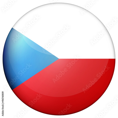 Glass light ball with flag of Czech Republic. Round sphere, template icon. national symbol. Glossy realistic ball, 3D abstract vector illustration highlighted on a white background. Big bubble.
