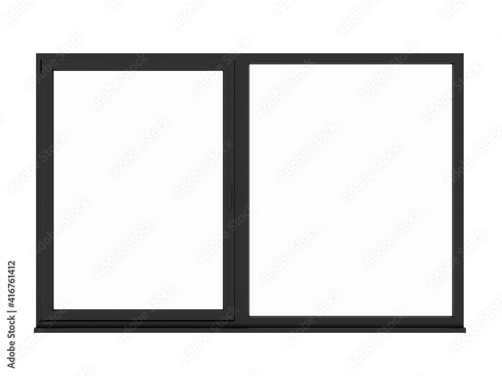 The image of the sample window on white background. 3D Rendering The image of the sample window on white background. 3D Rendering