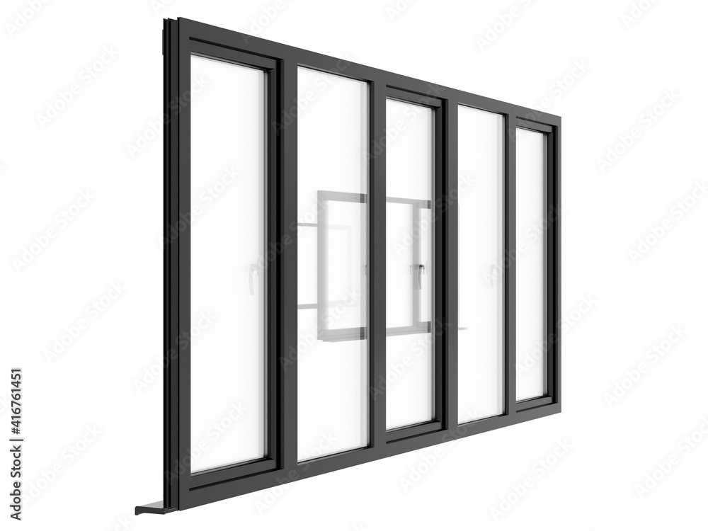 The image of the sample window on white background. 3D Rendering The image of the sample window on white background. 3D Rendering