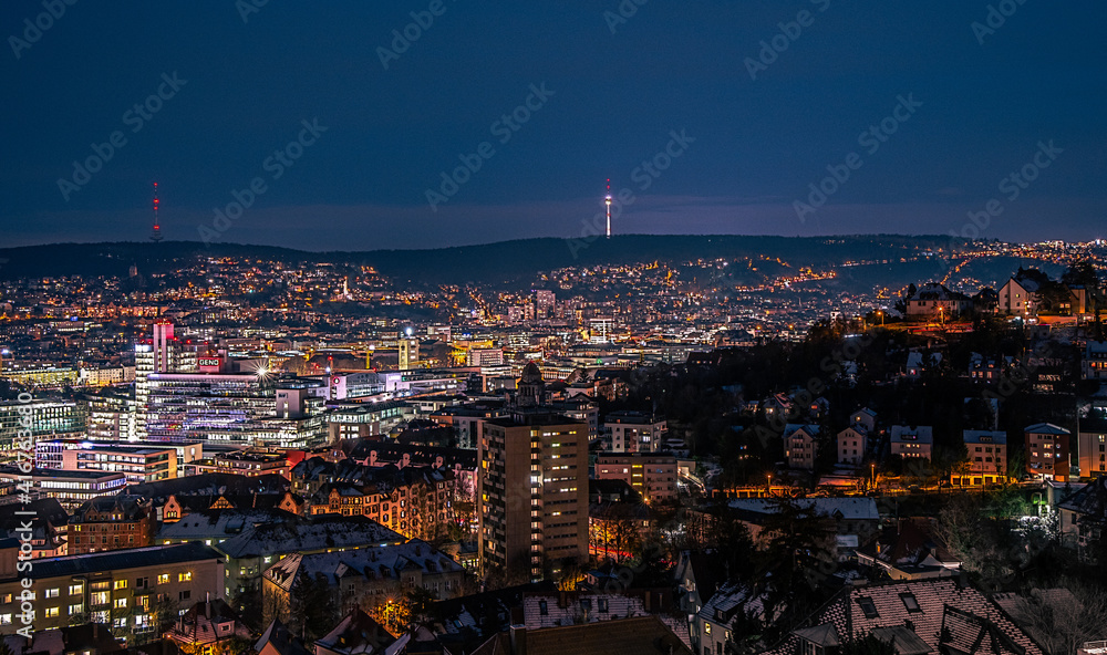 Stuttgart lichtspiel bei Nacht , Lightning Stuttgart at night - winter, nightfever - glamour Stuttgart lichtspiel bei Nacht , Lightning Stuttgart at night - winter, nightfever - glamour