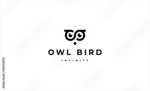 owl infinity logo icon vector design illustration