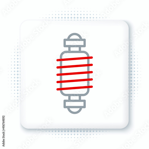 Line Bicycle suspension icon isolated on white background. Colorful outline concept. Vector.