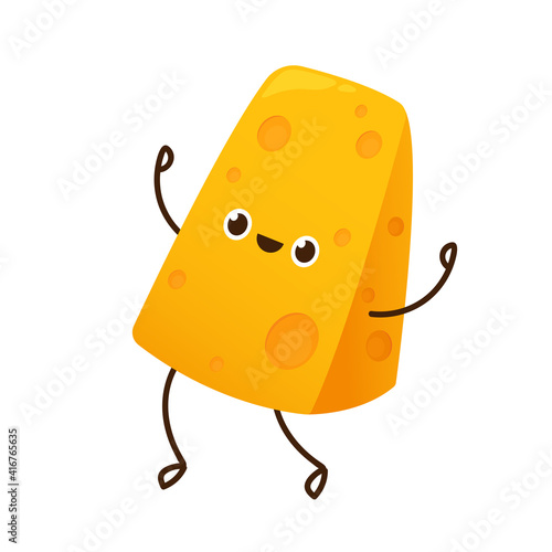 Cheese character design. Cheese on white background. symbol. mascot.