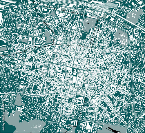 map of the city of Bologna, Emilia-Romagna, Italy