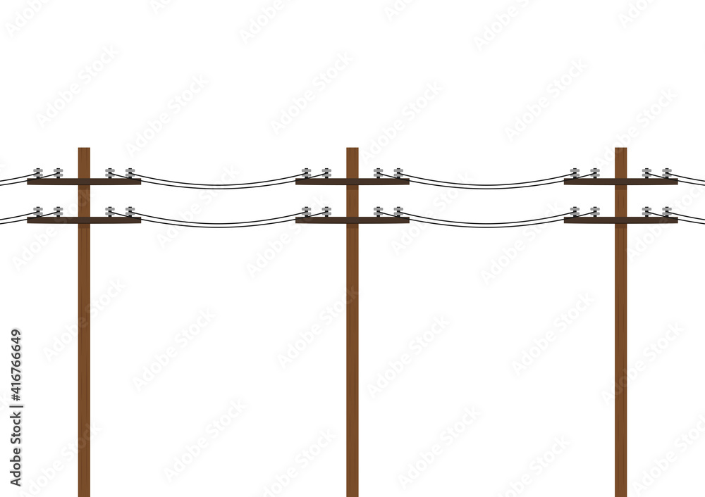 Obraz premium Electric pole vector. electric pole on white background. free space for text. copy space.