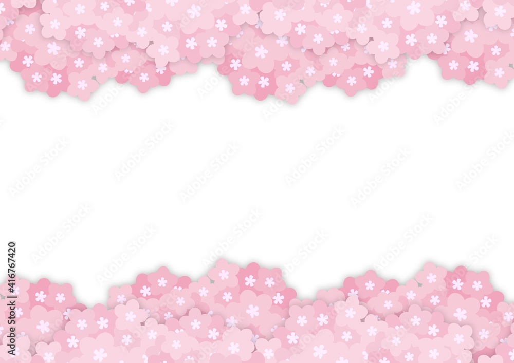 ペーパークラフトのような桜のフレーム背景 no.08 ペーパークラフトのような桜のフレーム背景 no.08