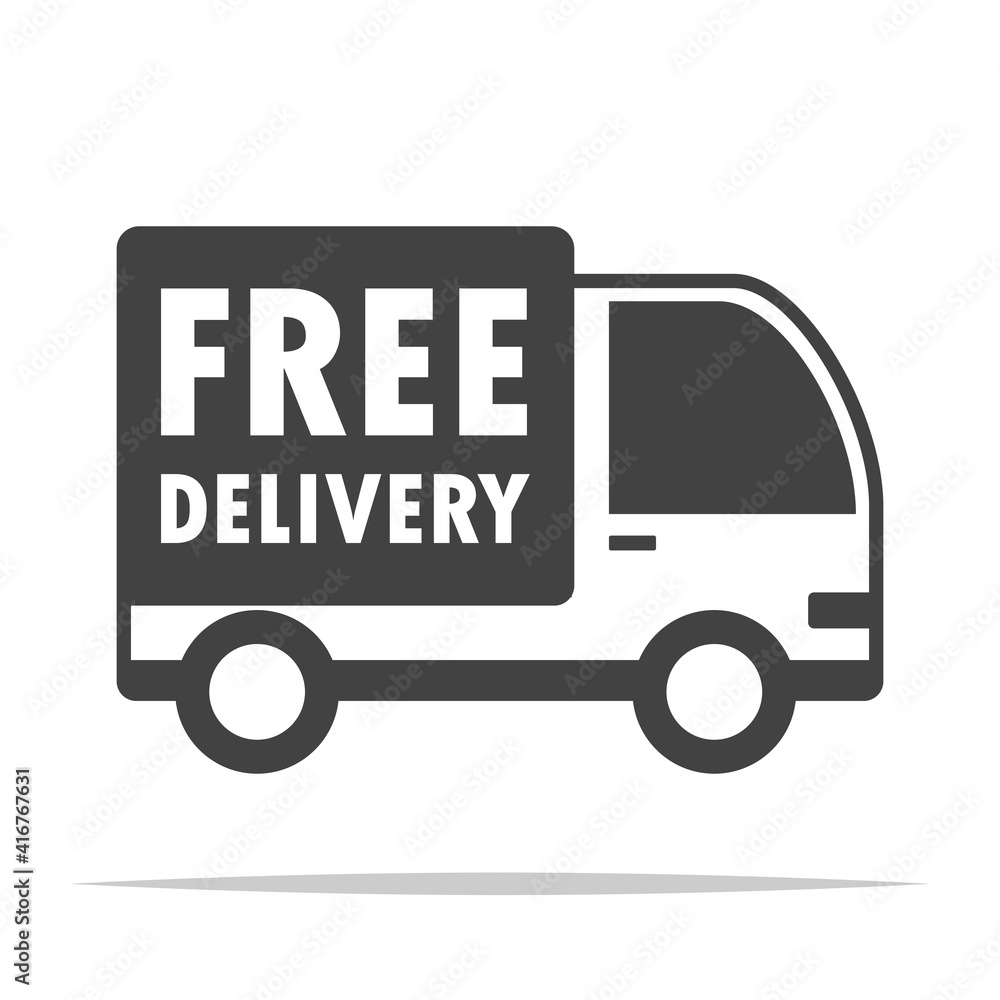 Free delivery truck icon vector isolated Free delivery truck icon vector isolated