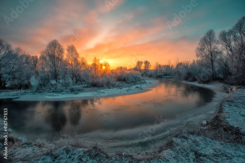 sunrise over the river © amalco1970