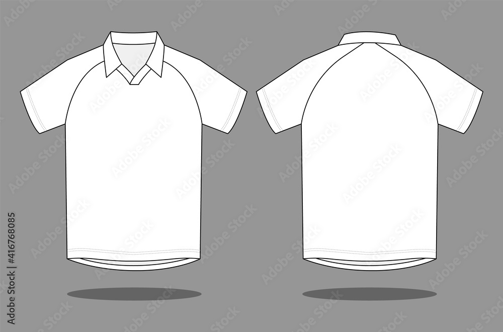Blank White VNeck Football Shirt Vector For Template.Front And Back