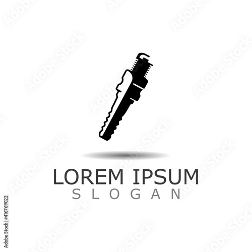 Spark plug icon auto car. The spare part for an internal combustion engine vector design