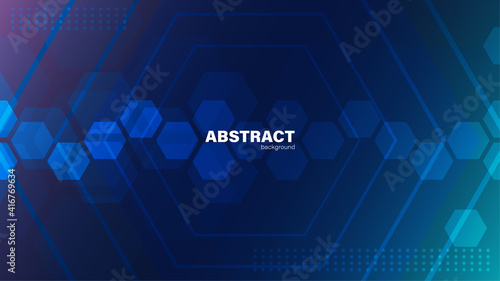 Abstract Hexagon background, Technology baclground concept with copy space, vector.