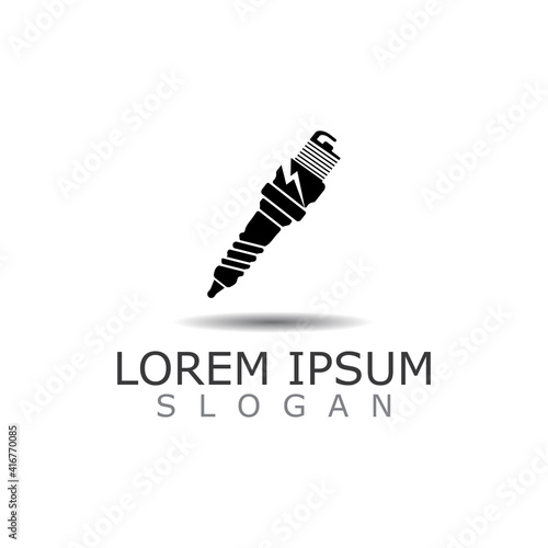 Spark plug icon auto car. The spare part for an internal combustion engine vector design