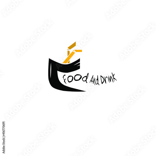logo for taverns and food in an elegant and simple style with a glass symbol