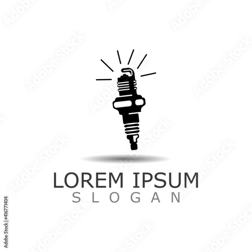Spark plug icon auto car. The spare part for an internal combustion engine vector design