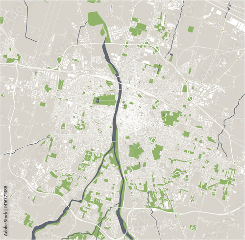 map of the city of Parma, Emilia-Romagna, Italy