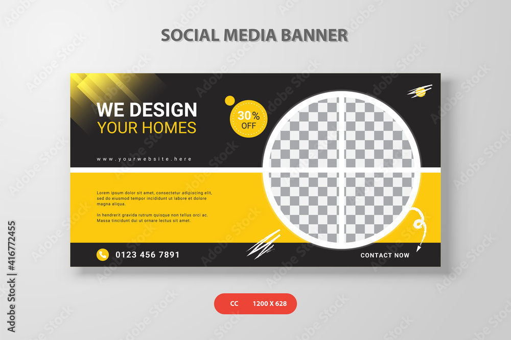 Clean Business Home design social media banner Clean Business Home design social media banner