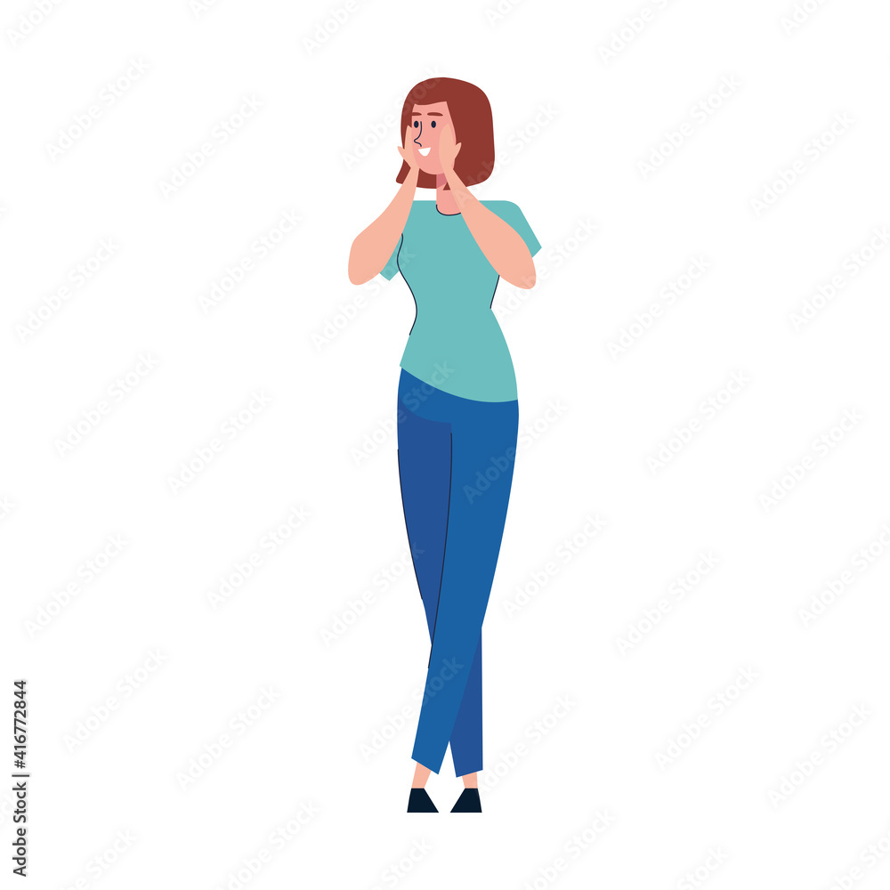 beautiful sexy girl standing with green blouse character vector illustration design beautiful sexy girl standing with green blouse character vector illustration design
