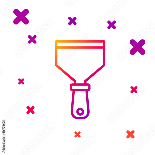 Color line Putty knife icon isolated on white background. Spatula repair tool. Spackling or paint instruments. Gradient random dynamic shapes. Vector.
