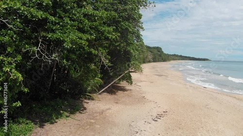Aerial view of raManzanillo beach the Costa Rican Caribbean province of Limon