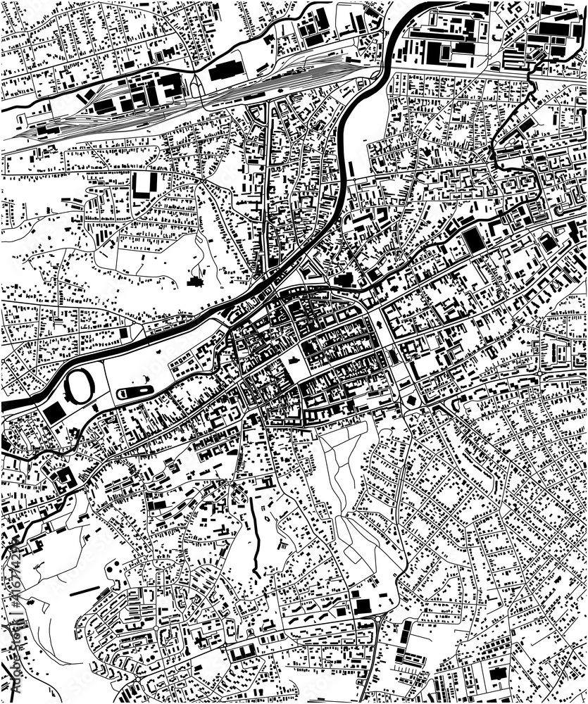 Fototapeta premium map of the city of Cluj-Napoca, Romania