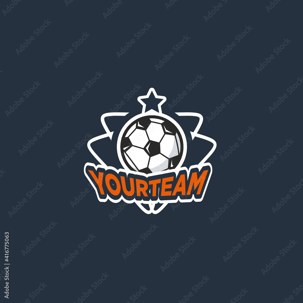 Soccer club emblem. Football badge shield logo, soccer ball team game club elements, Vector Logo Illustration Fit to championship or team Soccer club emblem. Football badge shield logo, soccer ball team game club elements, Vector Logo Illustration Fit to championship or team