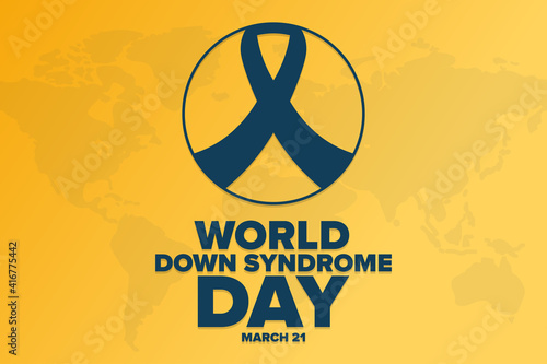 World Down Syndrome Day. March 21. Holiday concept. Template for background, banner, card, poster with text inscription. Vector EPS10 illustration.