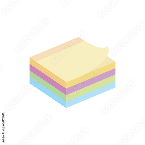 papers colors notes isometric icon vector illustration design