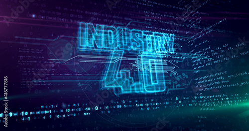 Industry 4.0 abstract 3d illustration