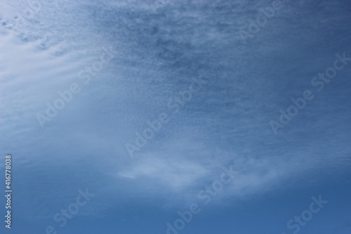 Beautiful blue sky with fluffy clouds