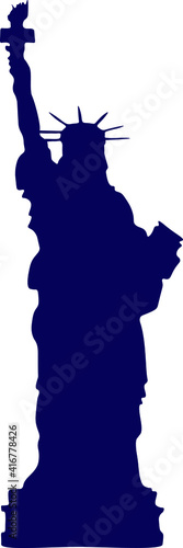 Vector of the Blue USA liberty statues 