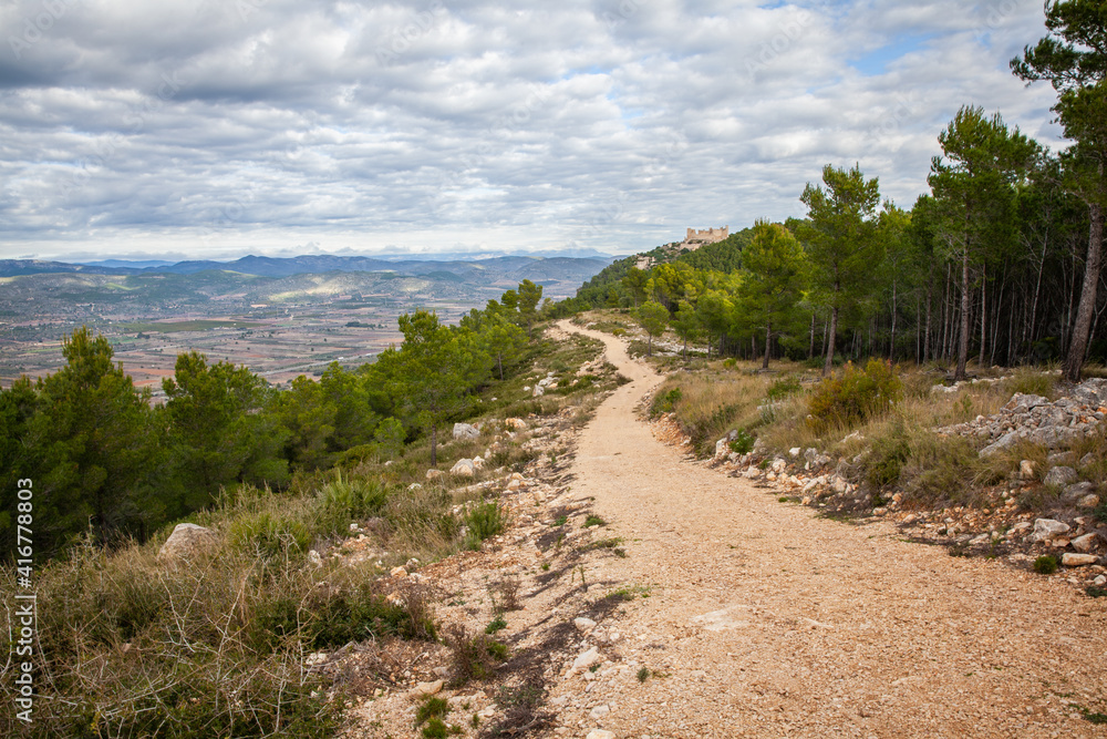 Obraz premium Hiking trail landscape in Sierra de Irta National Park Spain