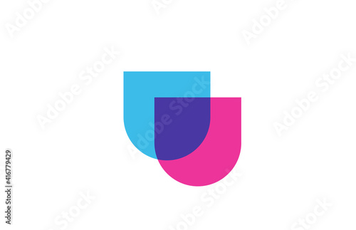 intersected U letter logo icon for company. Blue and pink alphabet design for corporate and business Free Download intersected U letter logo icon for company. Blue and pink alphabet design for corporate and business - GFXLoad