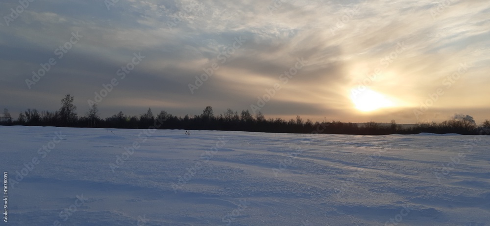 sunset in winter