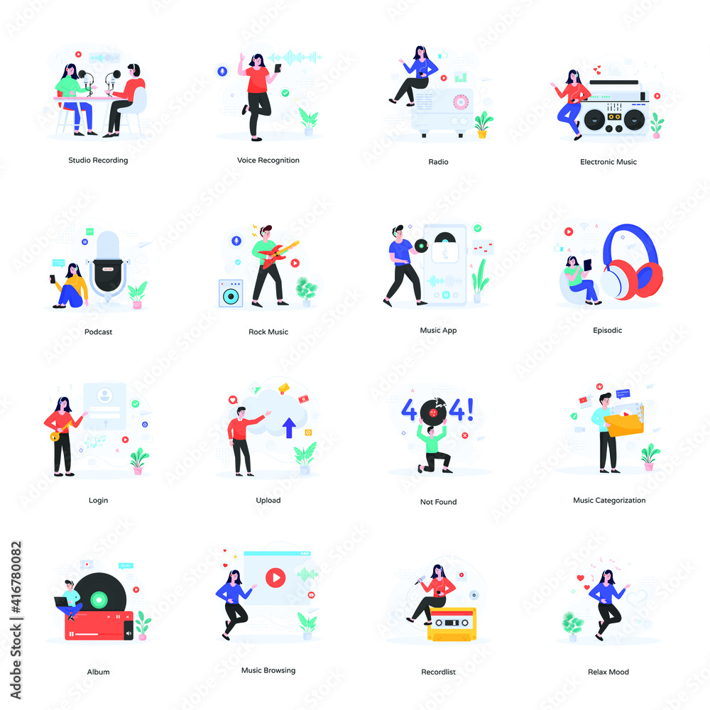 Music Apps Flat Illustration Vectors
Music Apps Flat Illustration Vectors