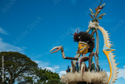 Colorful traditional mask at maskfestival in Rabaul Papua New Guinea. photo