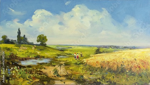 landscape with meadow and sky