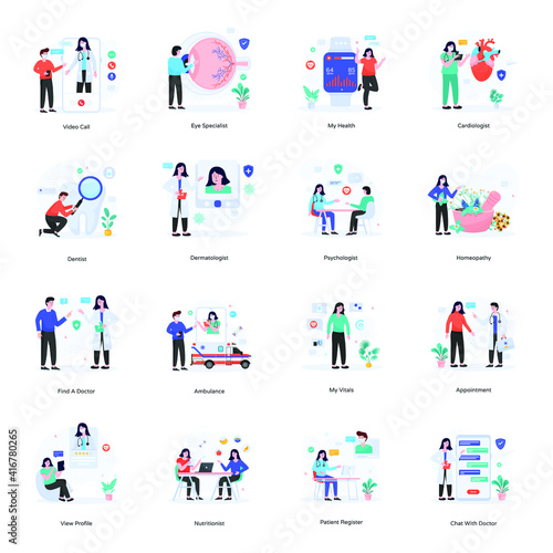 
Pack of Online Healthcare Illustrations 


