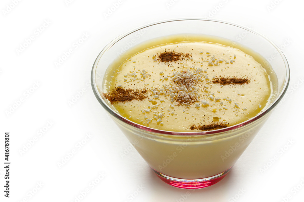 Milk and banana pudding. With coconut and cinnamon. Milk and banana pudding. With coconut and cinnamon.