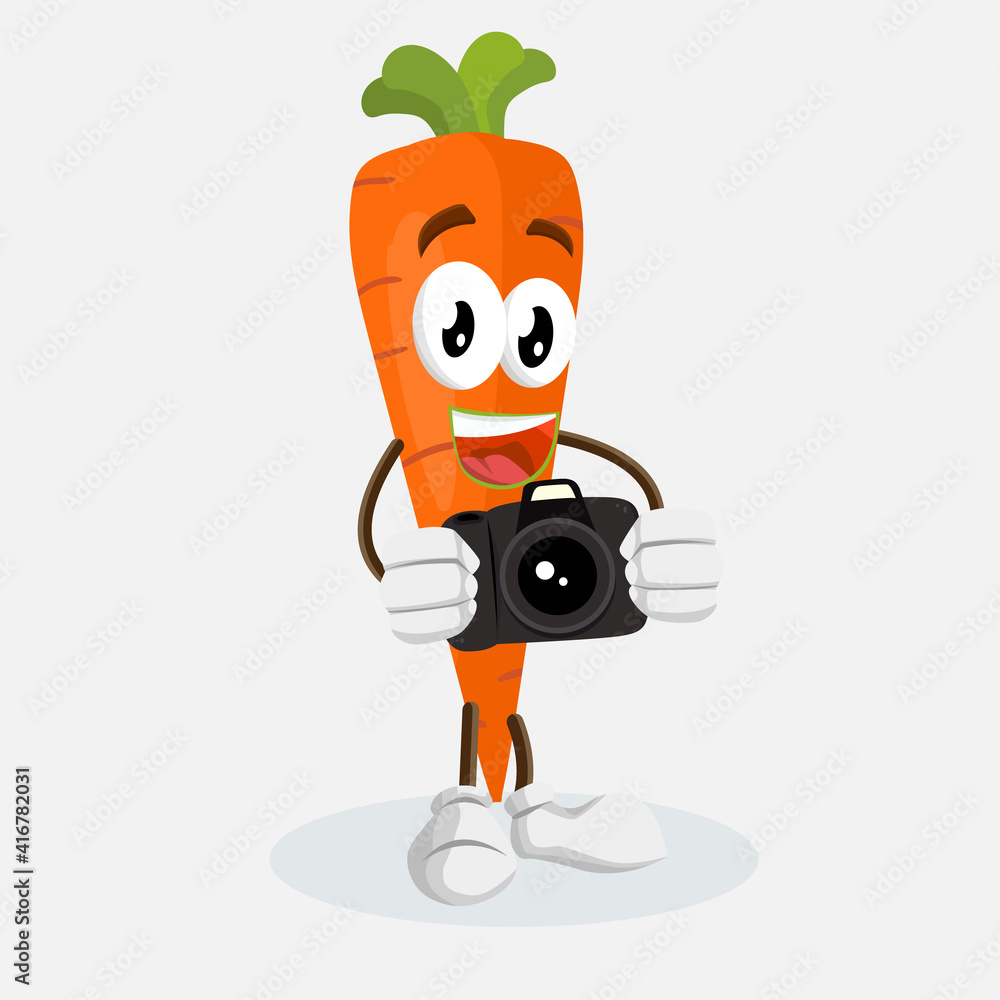 Carrot Logo mascot with camera pose Carrot Logo mascot with camera pose