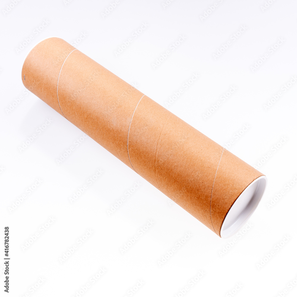 Package roll made of cardboard isolated on white background Package roll made of cardboard isolated on white background