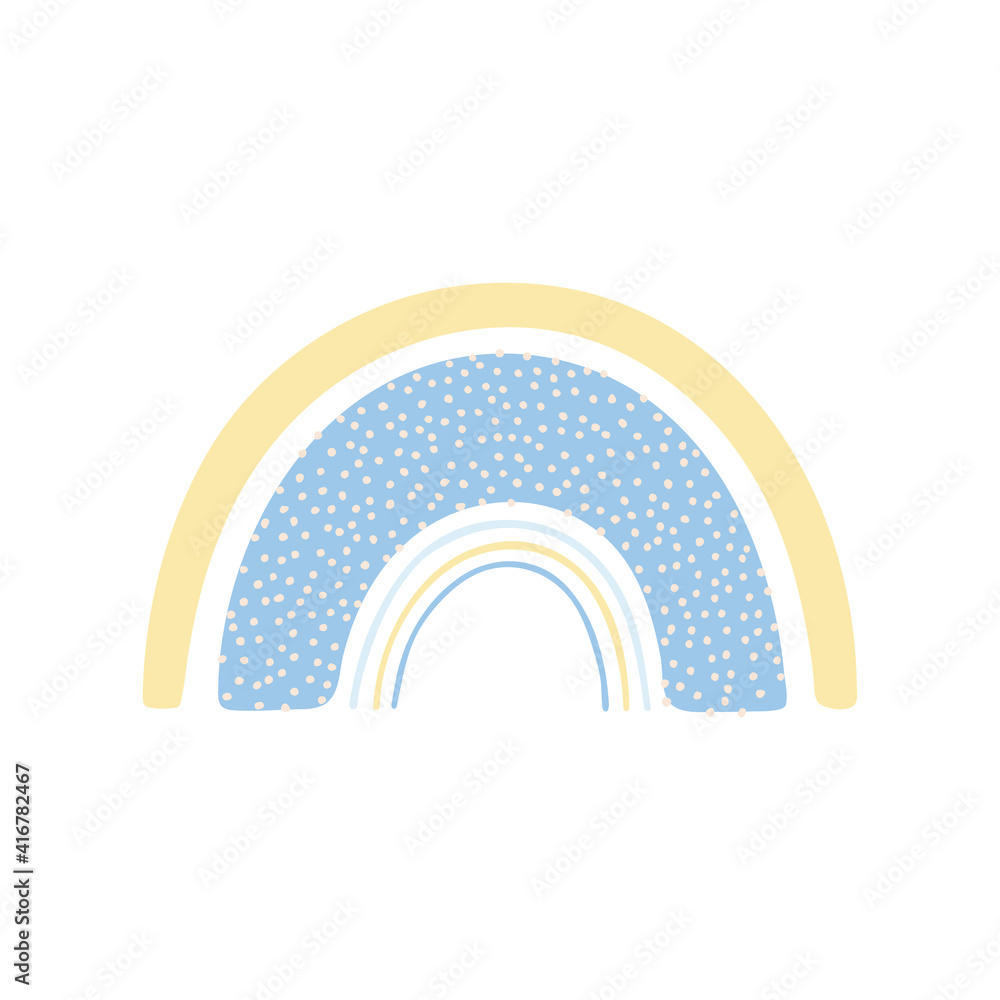 Rainbow in hand drawn style isolated on white background for kids. Cute illustration in for posters, prints, cards, textiles, apparel. Vector Rainbow in hand drawn style isolated on white background for kids. Cute illustration in for posters, prints, cards, textiles, apparel. Vector