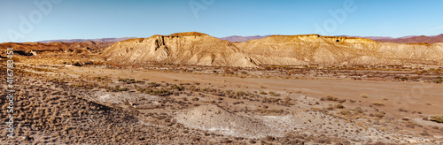 Wide landscape of the Tabernas desert Almeria Spain