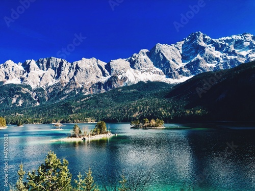 lake and mountains