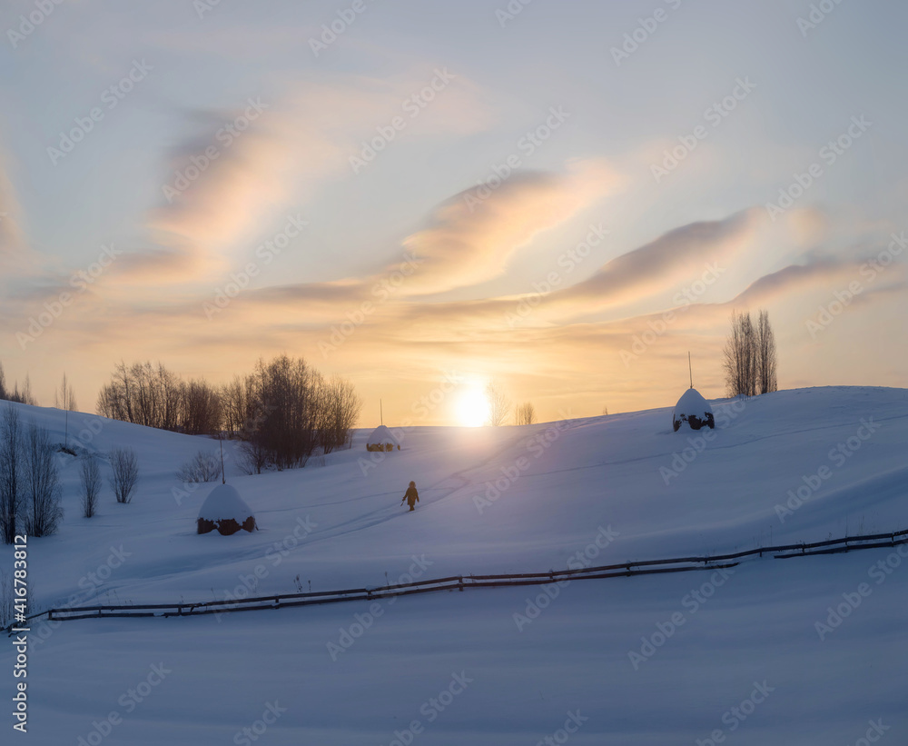 Winter landscape. Arkhangelsk region. Russia Winter landscape. Arkhangelsk region. Russia