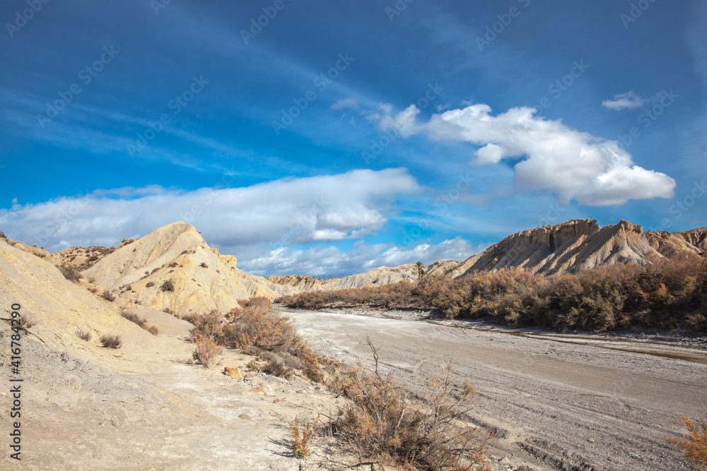 Rambla Landscape in the Tabernas desert Spain Andalusia Rambla Landscape in the Tabernas desert Spain Andalusia