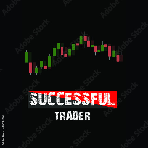 successful trader typography t- shirt template design