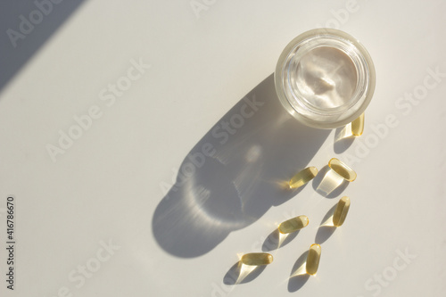 Obraz na plátne Skin care and supplements for clear and radiant skin