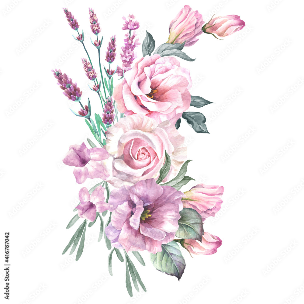 watercolor flowers garland