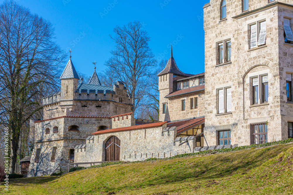 facade of the fairytale castle Lichtenstein