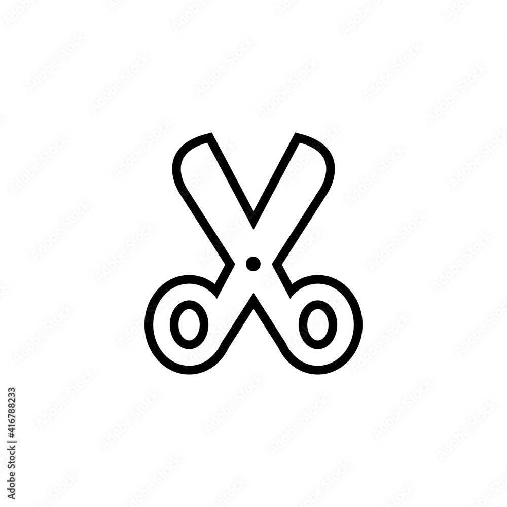Scissors vector icon. Linear object symbol. Scissors vector icon. Linear object symbol.